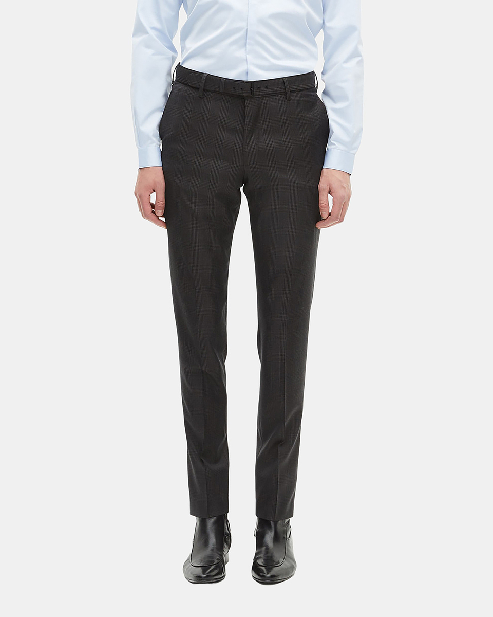Prince of Wales grey wool suit pants