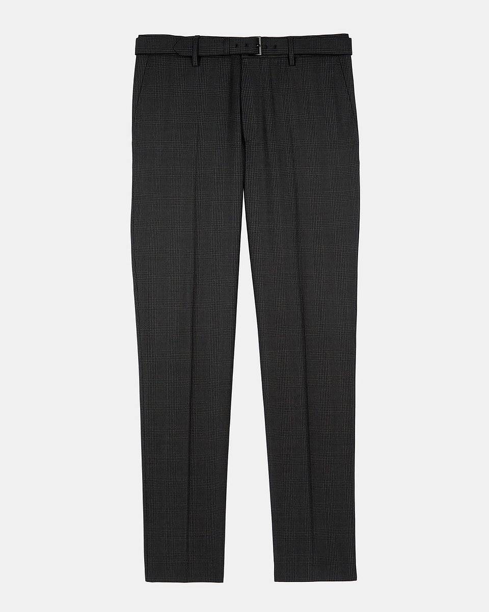 Prince of Wales grey wool suit pants