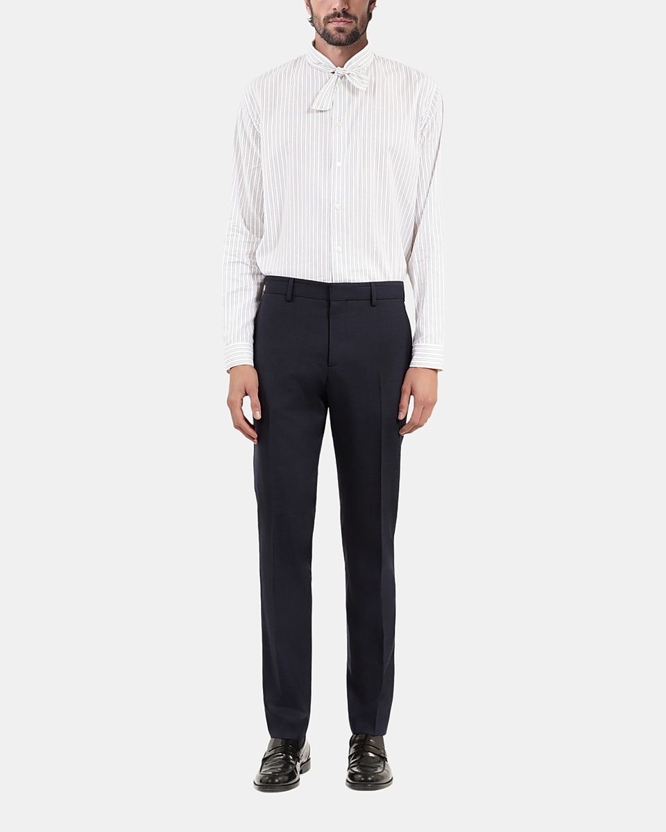 Blue flea-foot suit pants