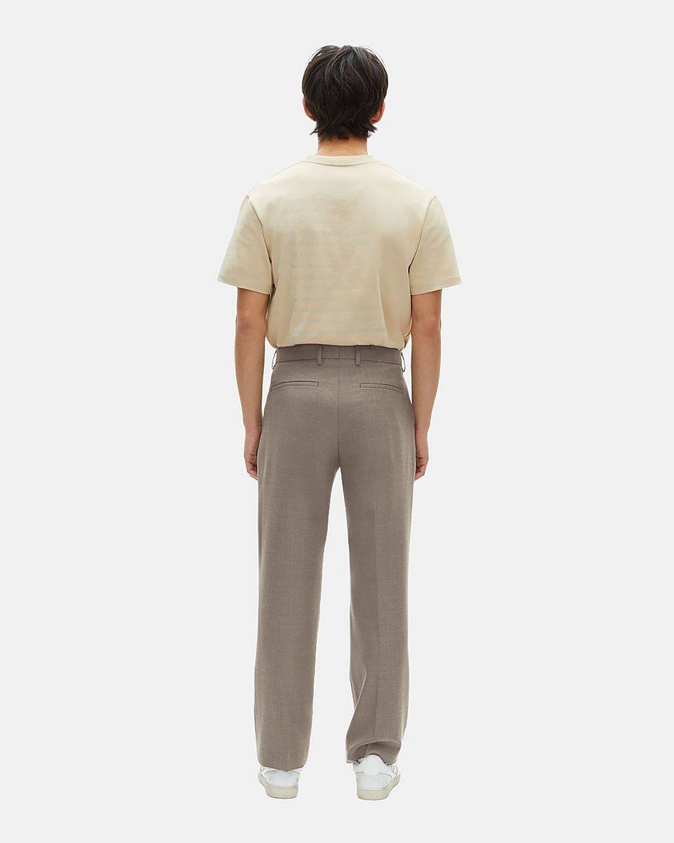 Beige wool suit pants