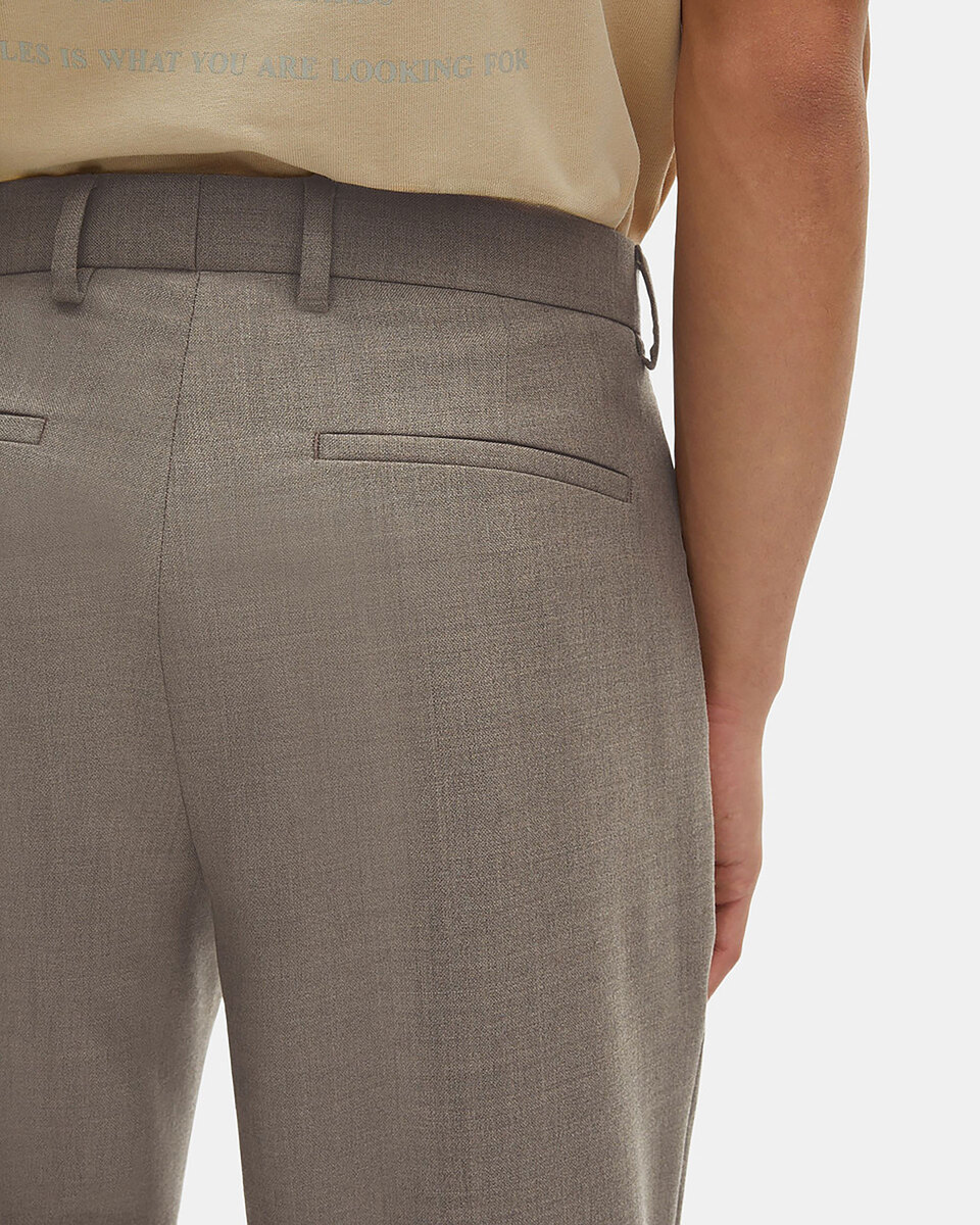 Beige wool suit pants