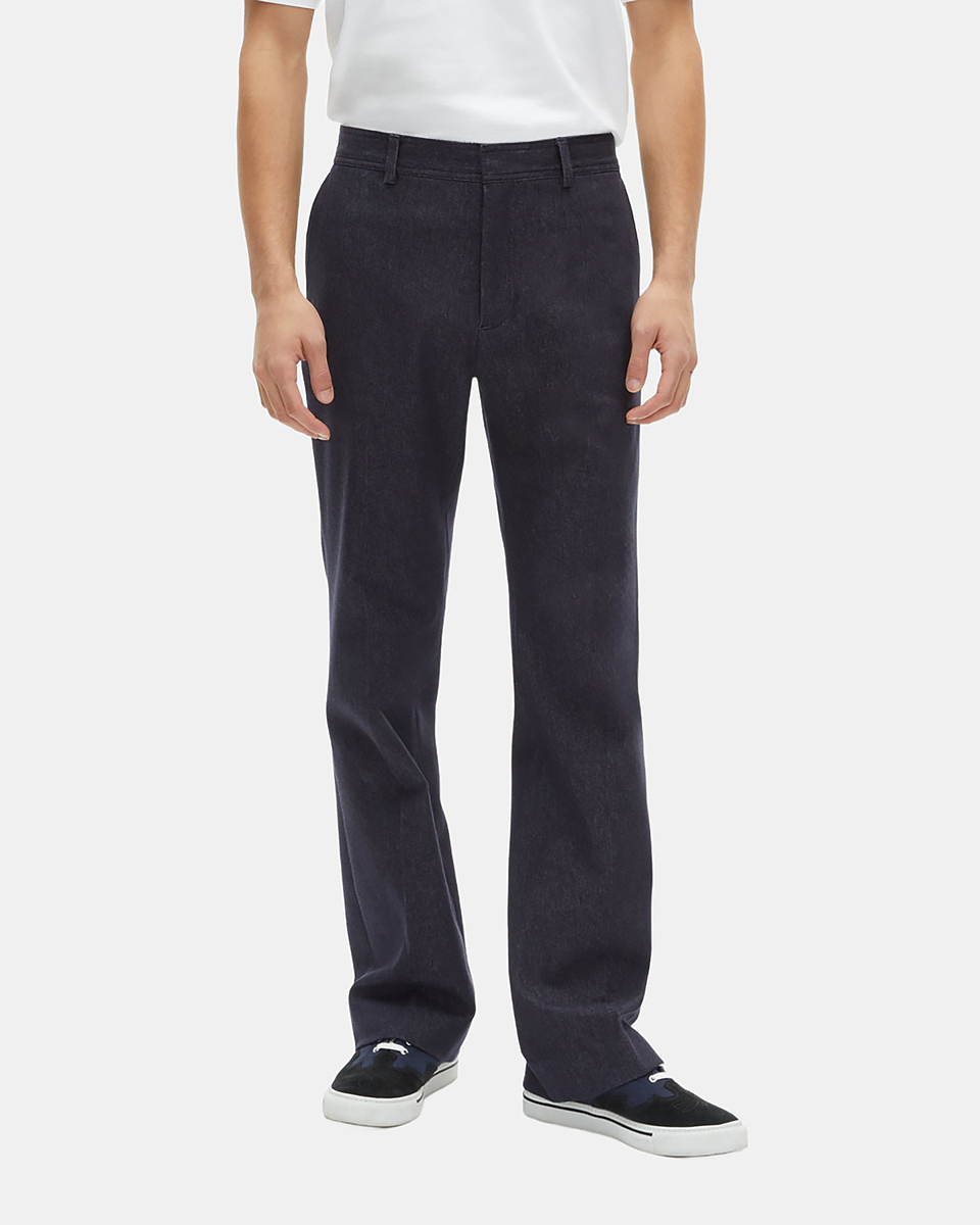 Blue denim-effect suit pants