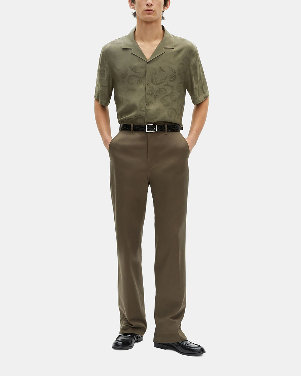 Straight-leg brown pants
