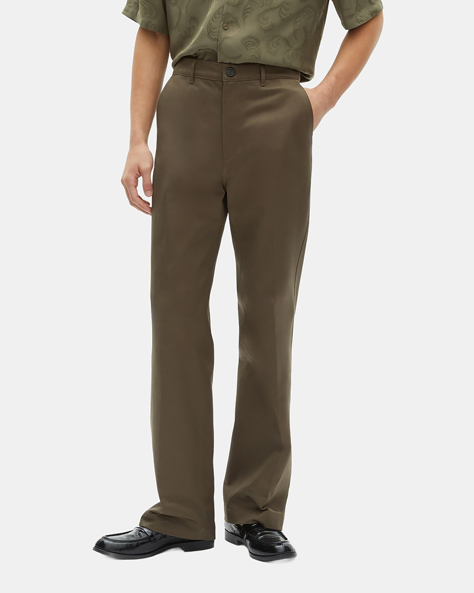 Straight-leg brown pants