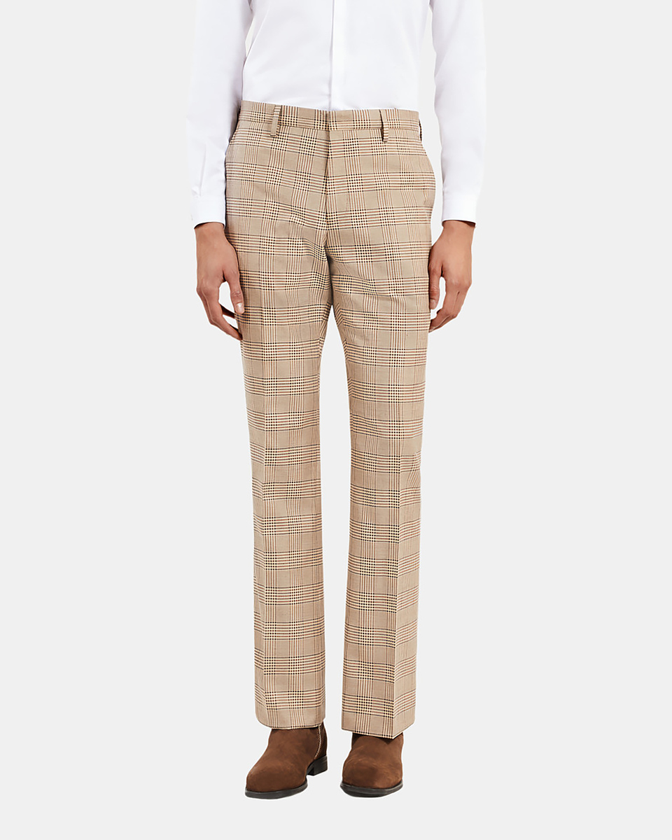 Prince of Wales beige suit pants