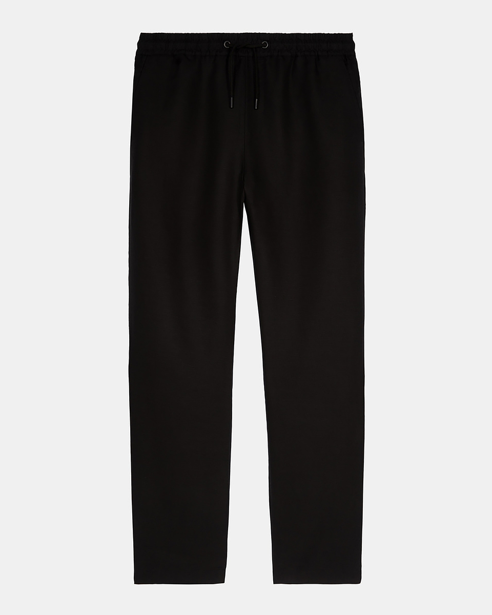Black straight-leg pants