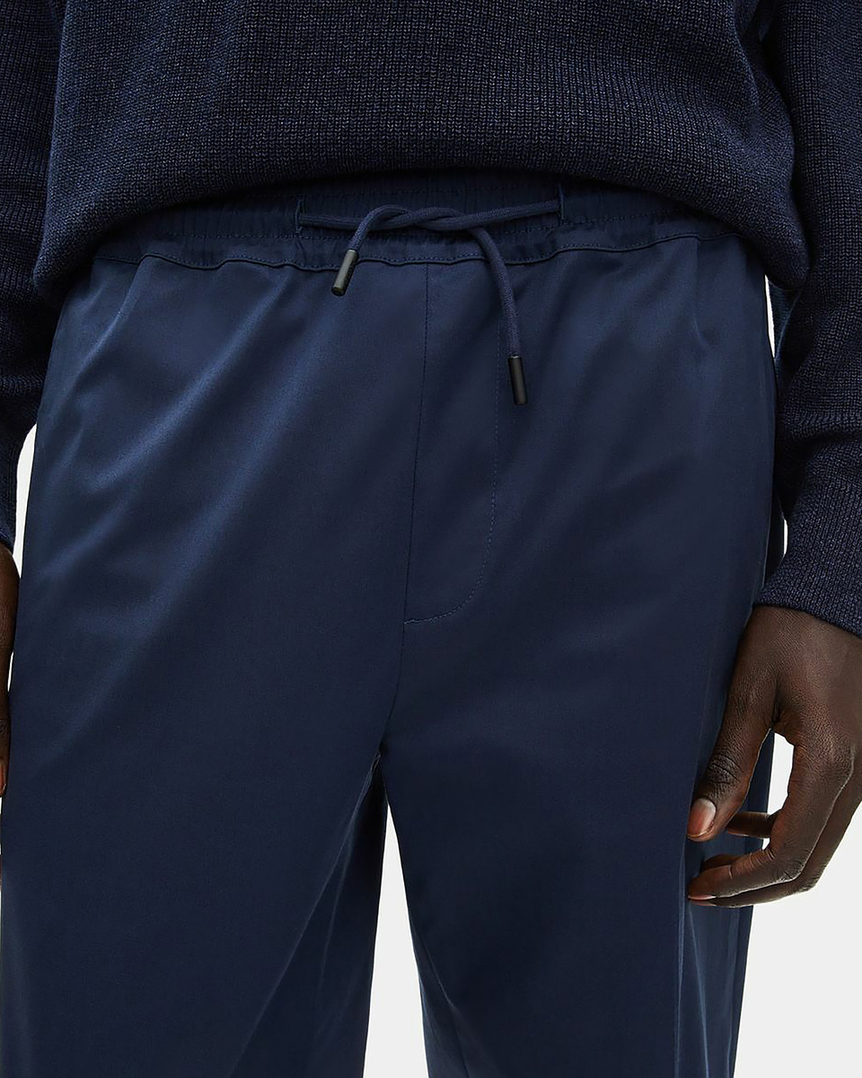 Navy straight-leg pants
