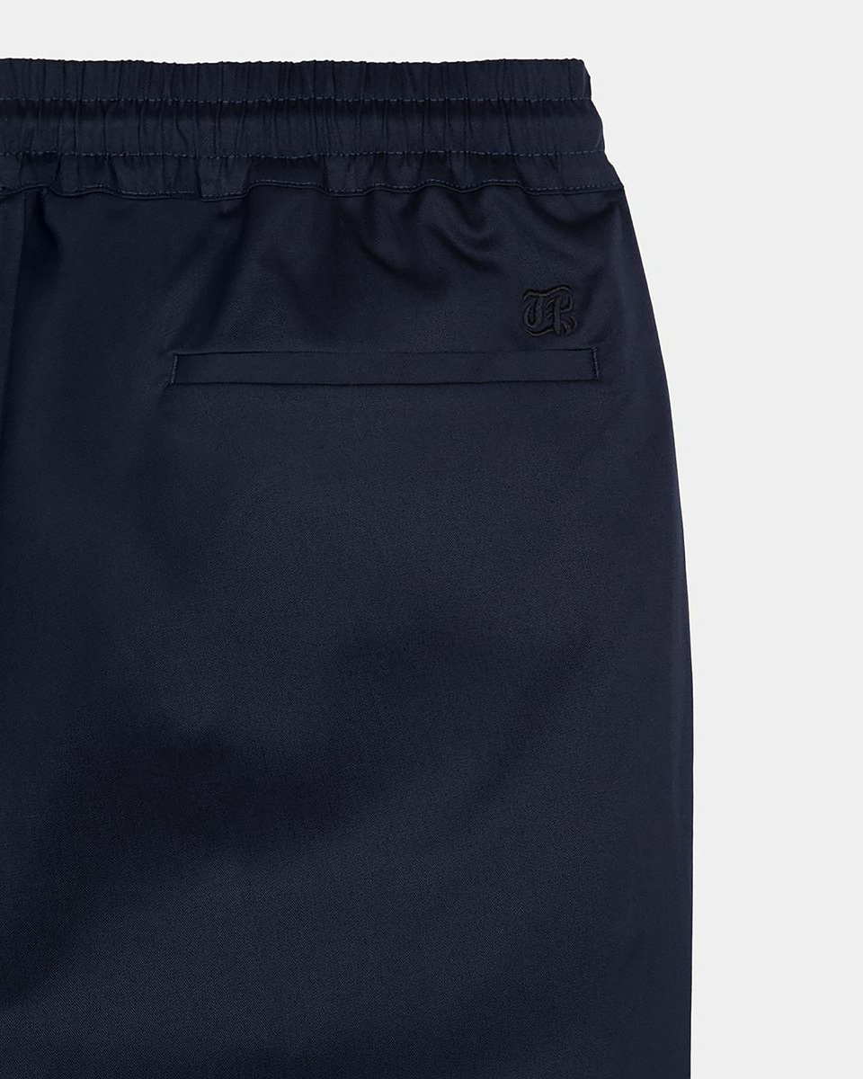 Navy straight-leg pants