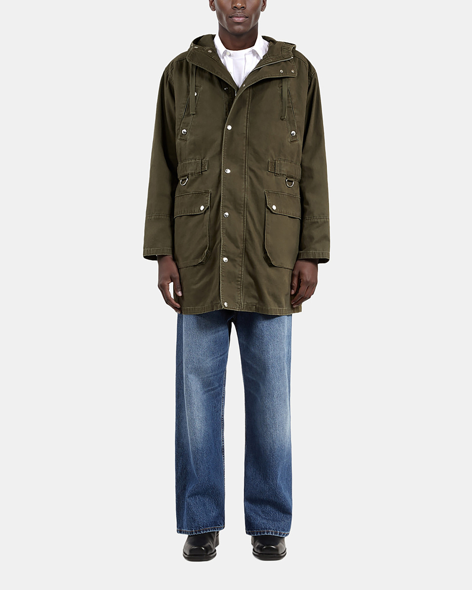 Khaki hooded parka