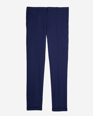Bright blue wool suit trousers
