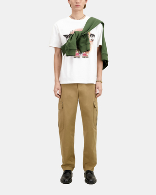 Beige cotton cargo pants