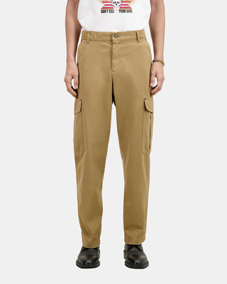 Beige cotton cargo pants