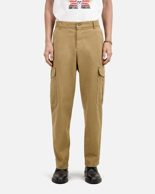 Beige cotton cargo pants