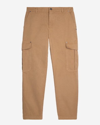 Beige cotton cargo pants