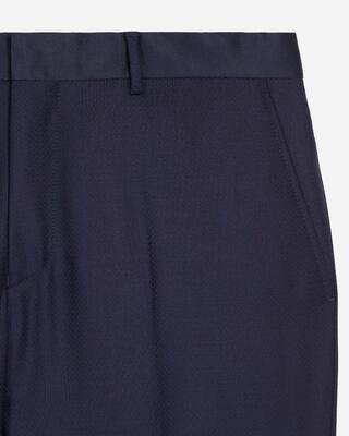 Blue navy wool tuxedo fitted trousers