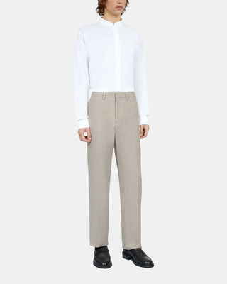 Beige linen suit trousers