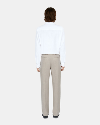 Beige linen suit trousers