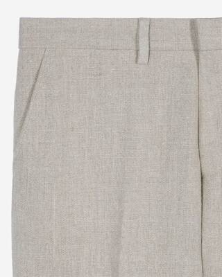 Beige linen suit trousers