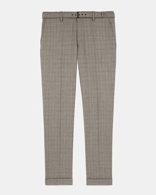 Prince of Wales beige wool suit pants