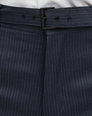 Blue pinstripe suit pants