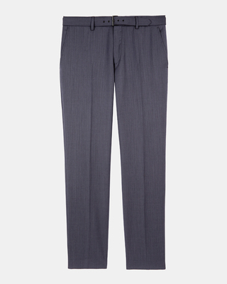Blue pinstripe suit pants