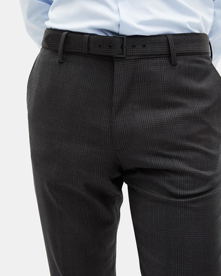 Prince of Wales grey wool suit pants