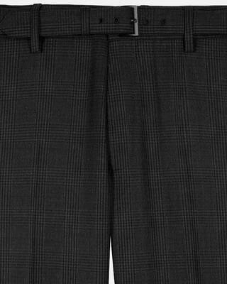Prince of Wales grey wool suit pants