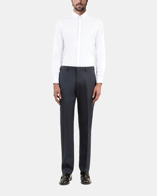 Straight blue suit pants
