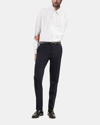 Blue flea-foot suit pants