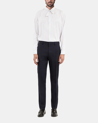 Blue flea-foot suit pants