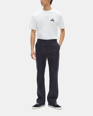 Blue denim-effect suit pants