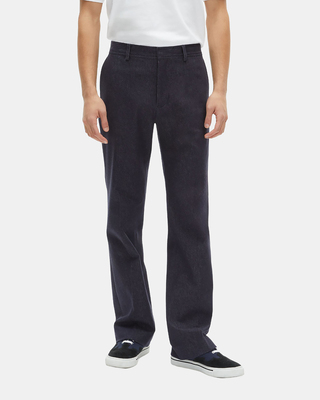 Blue denim-effect suit pants