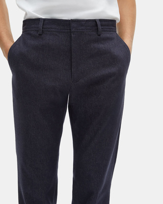Blue denim-effect suit pants