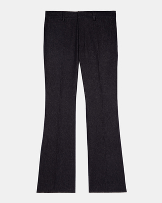 Blue denim-effect suit pants