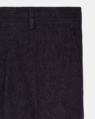 Blue denim-effect suit pants