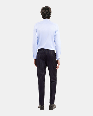 Blue pinstripe suit pants
