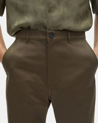 Straight-leg brown pants