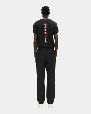 Black straight-leg pants