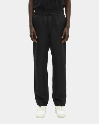 Black straight-leg pants