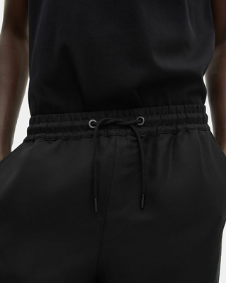 Black straight-leg pants