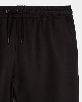 Black straight-leg pants