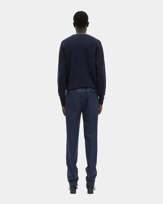 Navy straight-leg pants
