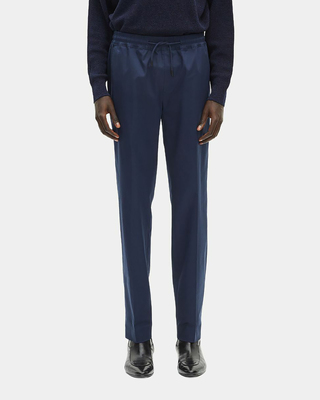 Navy straight-leg pants