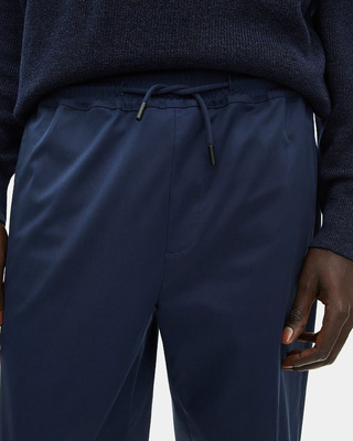 Navy straight-leg pants