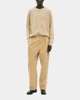 Beige pleated pants