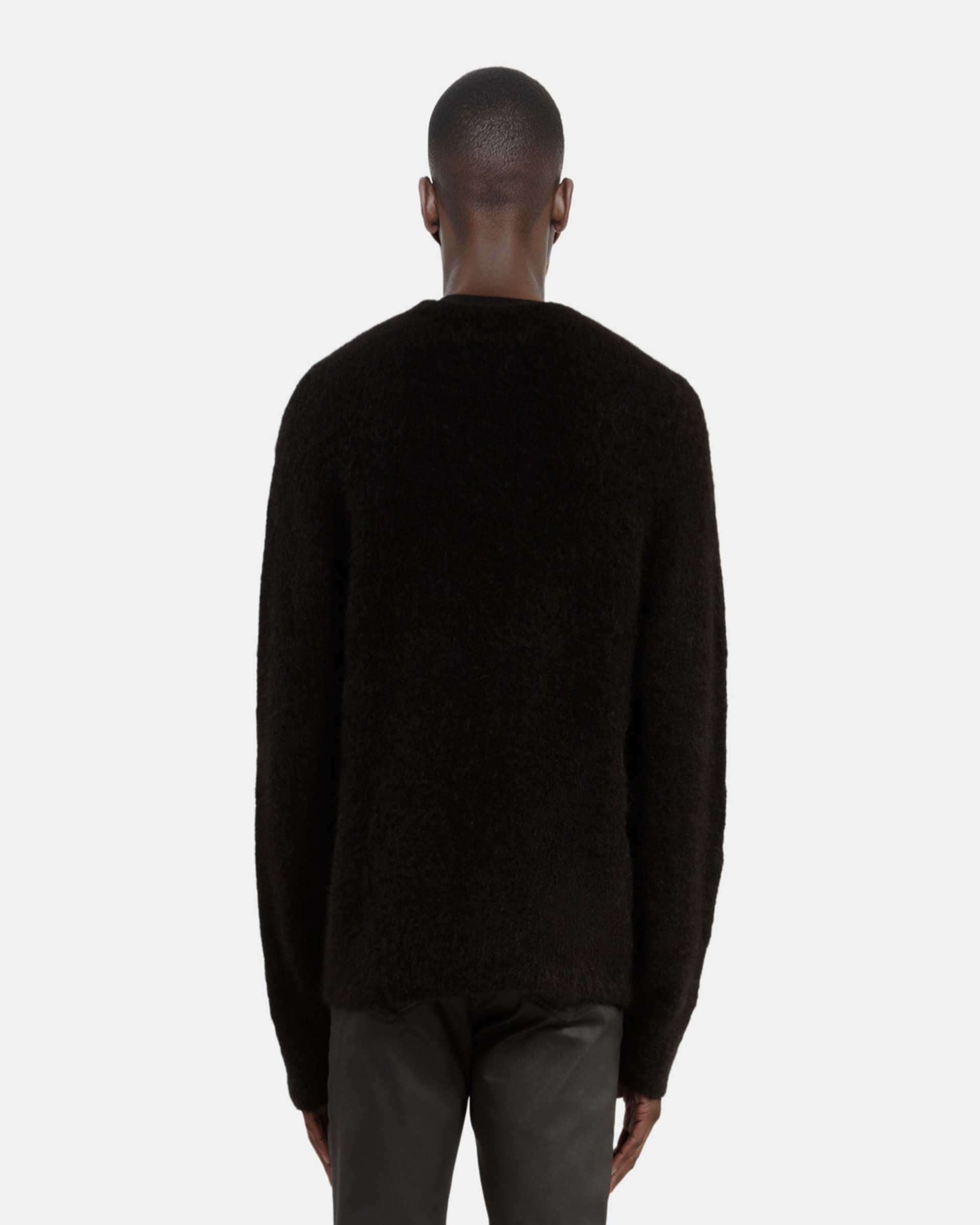 Black wool and mohair sweater