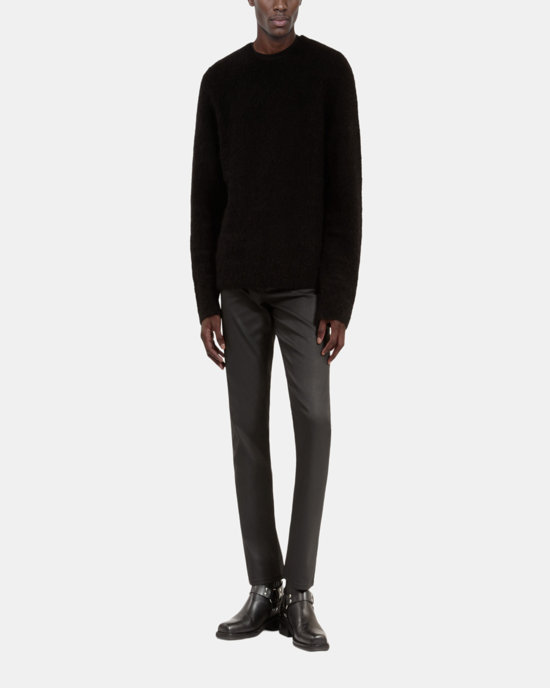 Black wool and mohair sweater