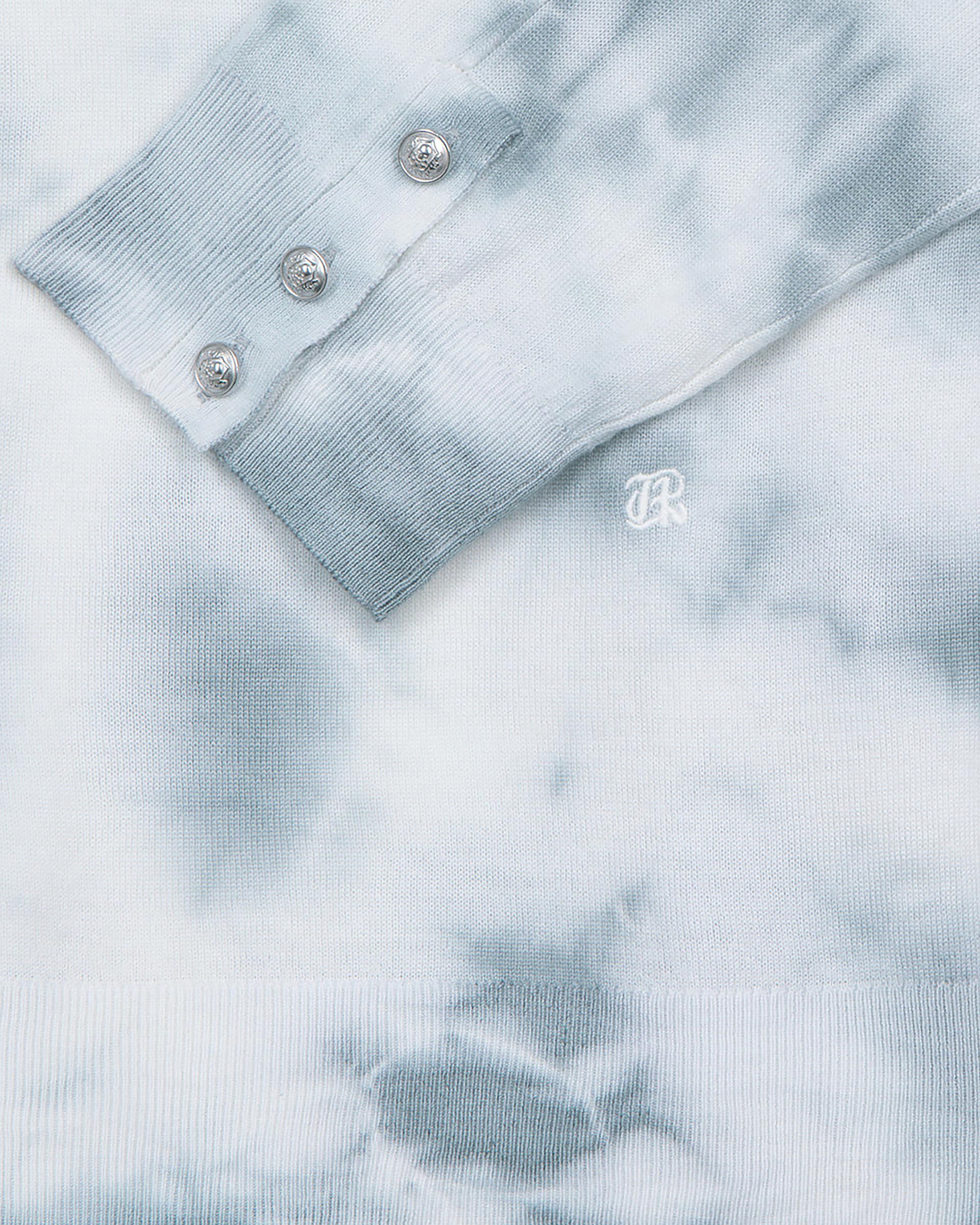 Blue tie and dye merino wool sweater