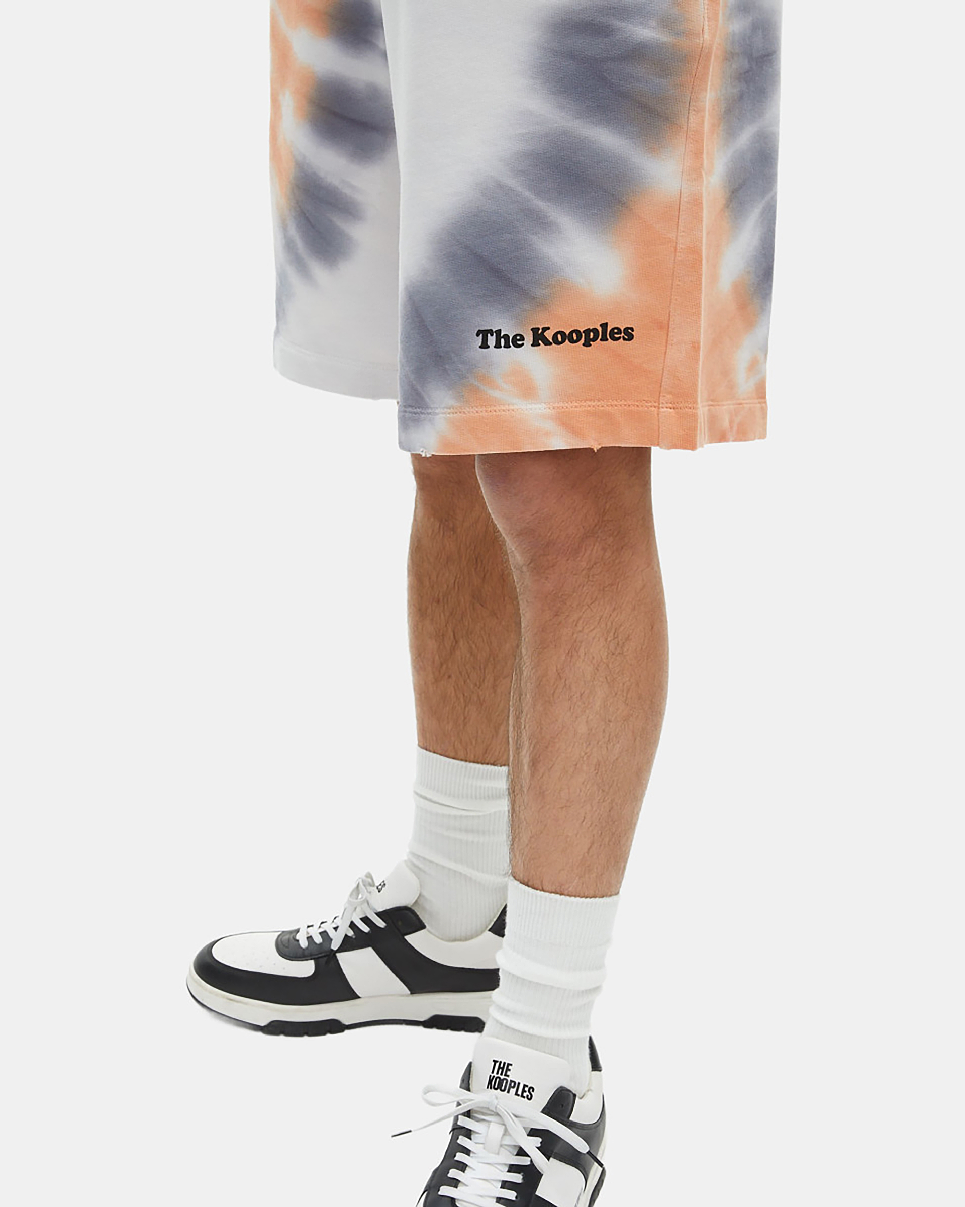 Blue tie-dye print shorts