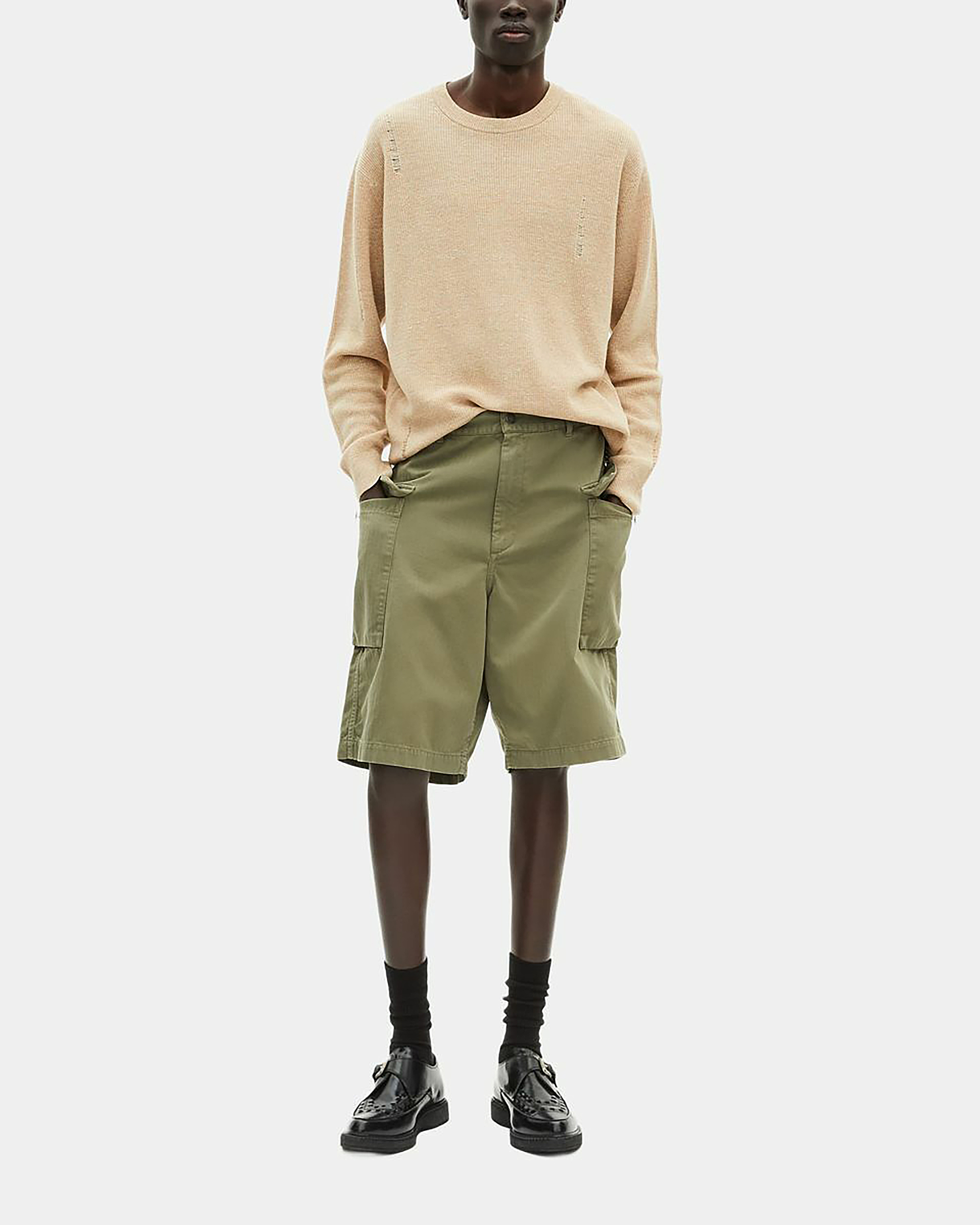 Khaki Bermuda cargo shorts